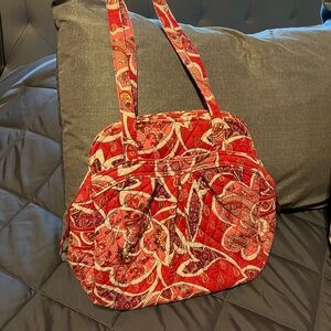 Vera Bradley Rosie Posie Red Paisley Quilted Shoulder Bag